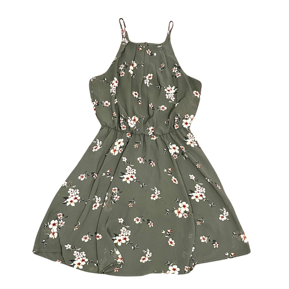 Blue Rain Green and floral dress